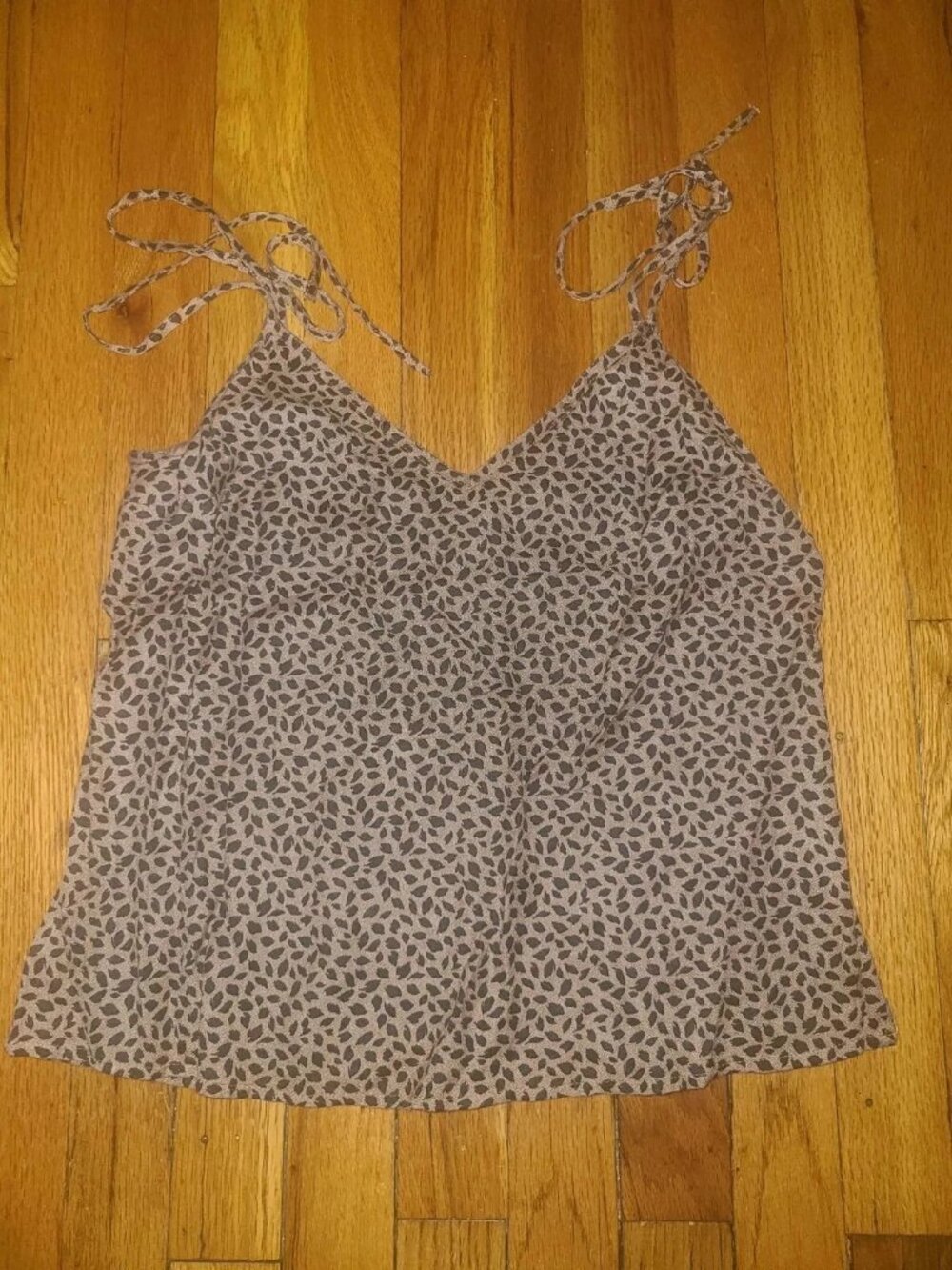Abercrombie Fitch Top Cami Tie Straps Leopard Print Size S